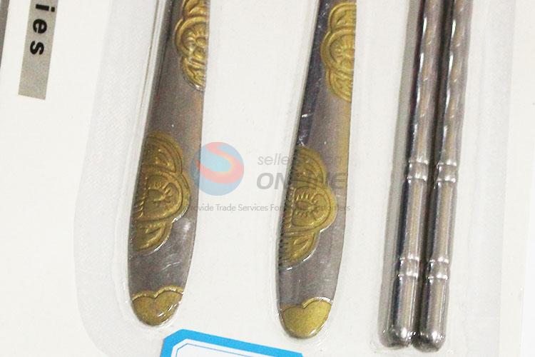 Popular Wholesale 2 Spoons with Chopsticks Cutlery