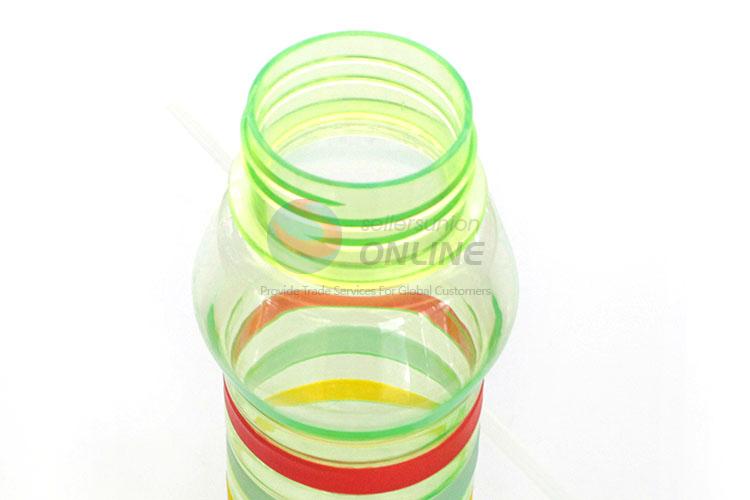 Portable Colorful Water Bottle Plastic Bottle With Straw