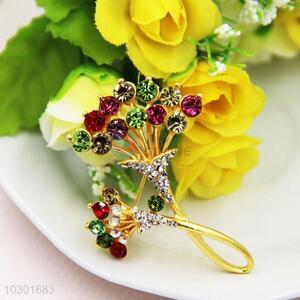 Hot Sale Fancy Crystal Brooch Metal Breastpin