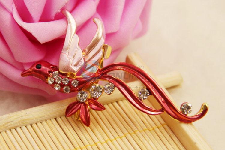 Rhinestone Pave Wedding Brooches Breastpin in Bird Shape