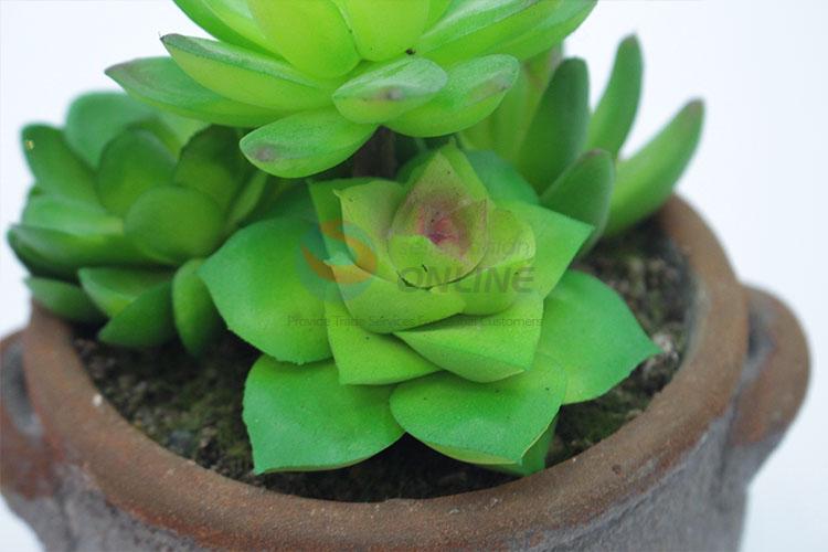 Low Price artificial succulent plant pot round flowerpot with 2 ears