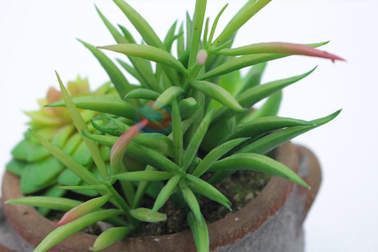 Comfortable artificial succulent plant pot round flowerpot with 2 ears