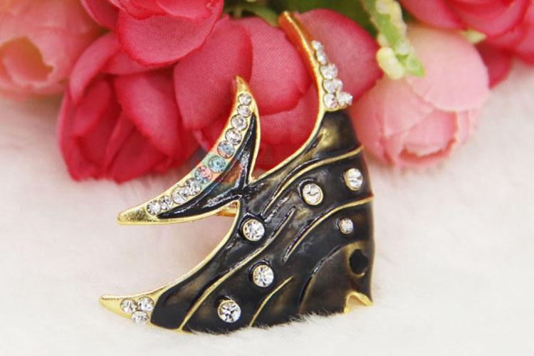 Fish Shaped Rhinestone Breastpins for Evening Dress