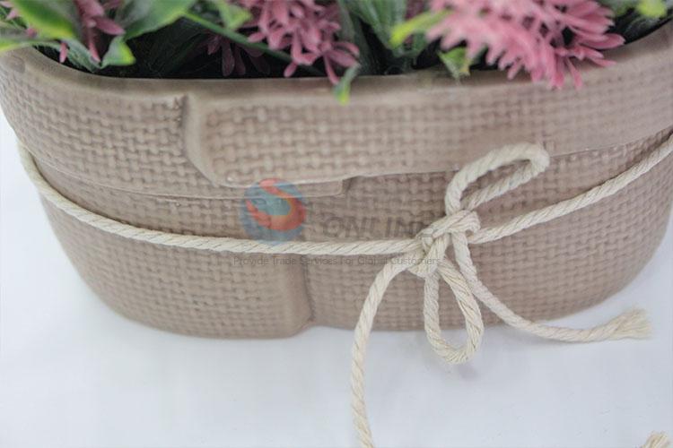 Ceramic Artificial Plant with oval flowerpot