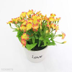 Nice classic cheap artificial flower with spiral grain flowerpot