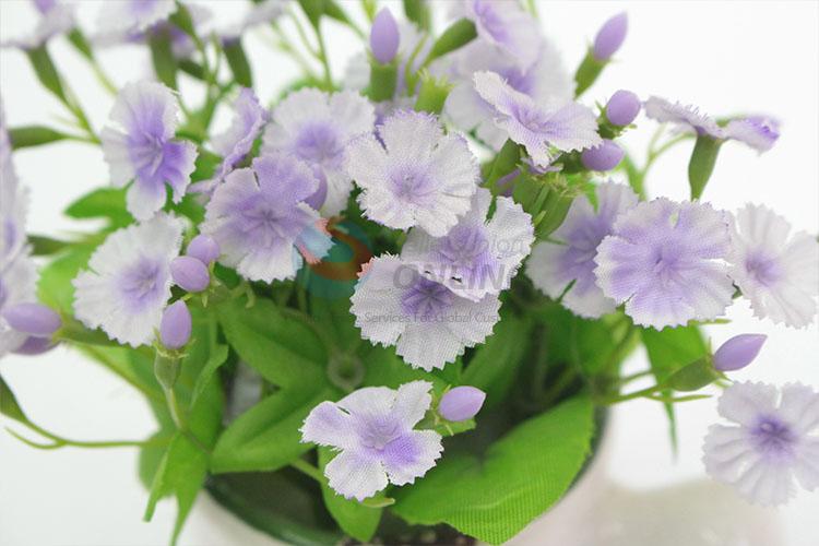 Durable artificial flower with milk pan shape flowerpot