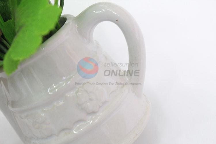 Exquisite mini teapot shaped flowerpot for artificial flower