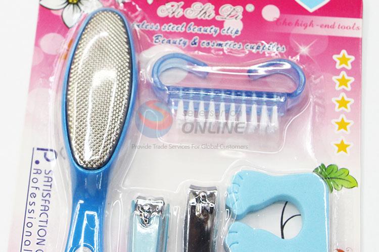 Girls Manicure Set Nail Clipper/ Eyebrow Scissors/ Callus Remover Pumice Stone Brush with Low Price