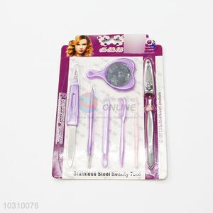 New Arrival Personal Beauty Care Tools Nail File/ Nail Clipper/ Eyebrow Tweezers/ Comb/ Mirror