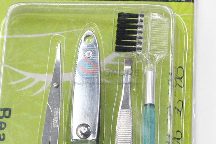 Cheap Price Cosmetic Manicure Set Nail Clipper/ Eyebrow Tweezers/ Eyebrow Scissors/ Comb