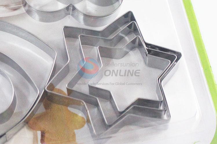 Cute style cheap tree/flower/heart/star shape 12pcs biscuit moulds
