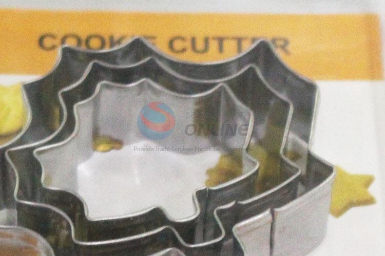 China factory price cute maple leaf shape 3pcs biscuit moulds