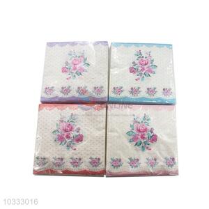 Beautiful Flower Printed Square Paper Towel for Sale