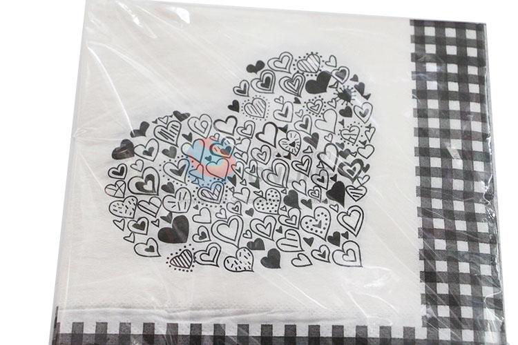 Top Selling Heart Printed Square Paper Towel for Sale