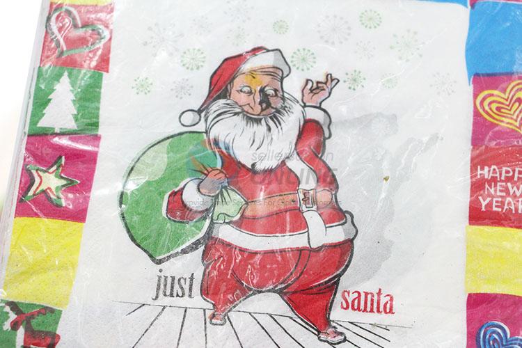 Funny Santa Claus Printed Square Paper Towel for Sale