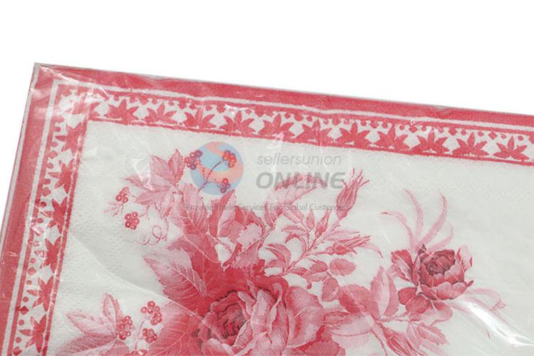 Professional Flower Printed Square Paper Towel for Sale