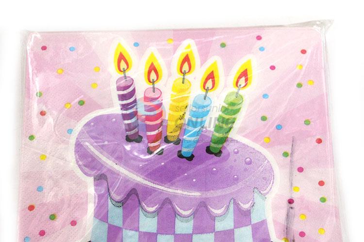 Factory Direct Happy Birthday Square Paper Towel for Sale