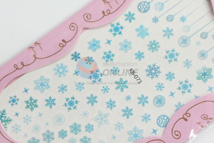 Wholesale low price best lovely blue snowflake nail sticker