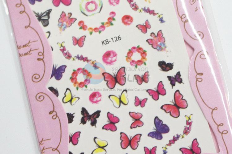 Useful high sales flowers&butterflies nail sticker