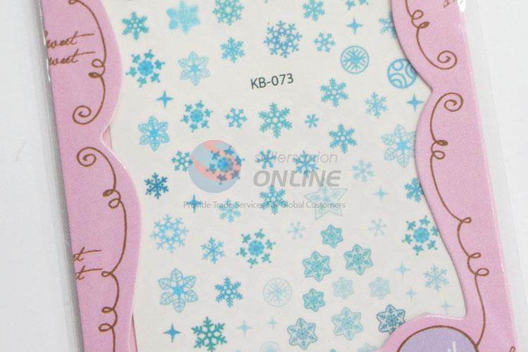 Wholesale low price best lovely blue snowflake nail sticker