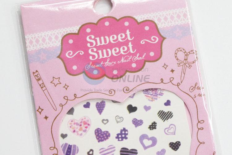 Cute cheap loving heart shape nail sticker