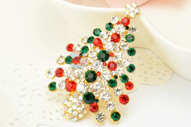 Factory promotional customized Christmas tree brooch