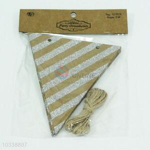 Striped Pattern Paper Pennant 3 Meters for Party Deoration