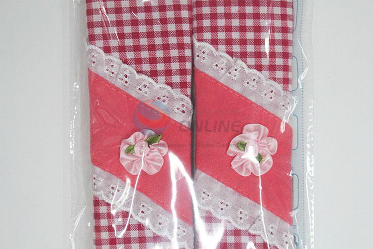 Bottom price nice design pink plaid handle sleeves