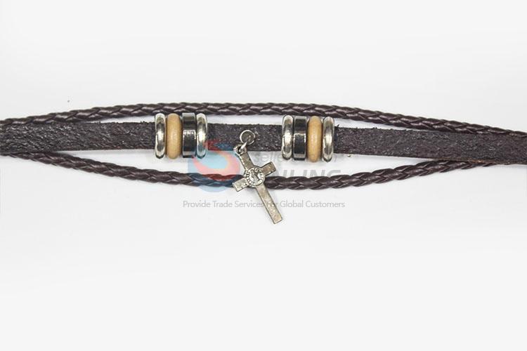 Best Sale Retro Leather Woven Charm Bracelet