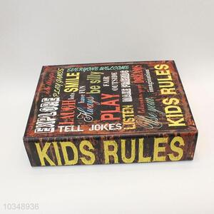 Creative design wood vintage book storage box_3 pcs