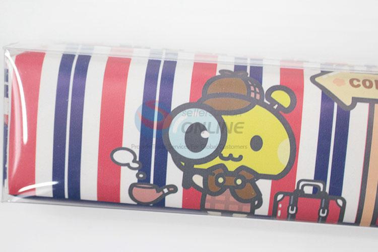 New Trendy Cartoon Printed Pu Pencil Bag