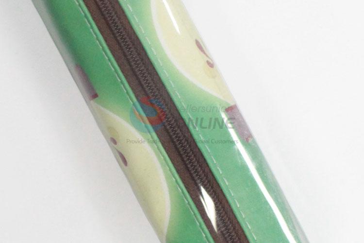 Hot Sale Lovely Printed Pu Leather Pen Bag,Green