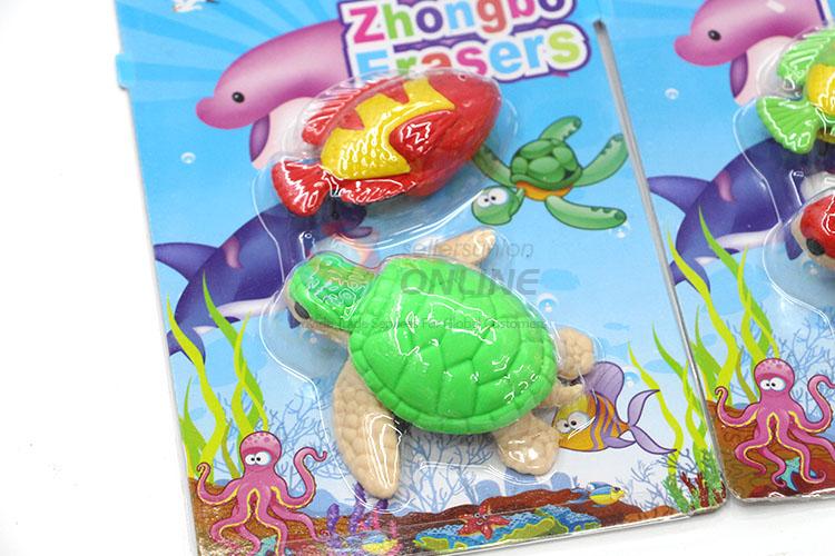 Nice Turtle and Fish Cartoon Rubber/Eraser for Student