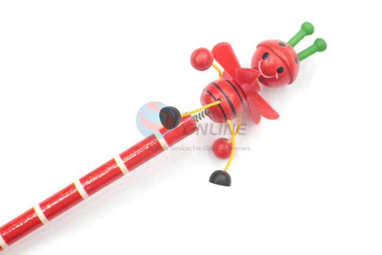 Popular Wooden Pencil With Cartoon Bee Accessories