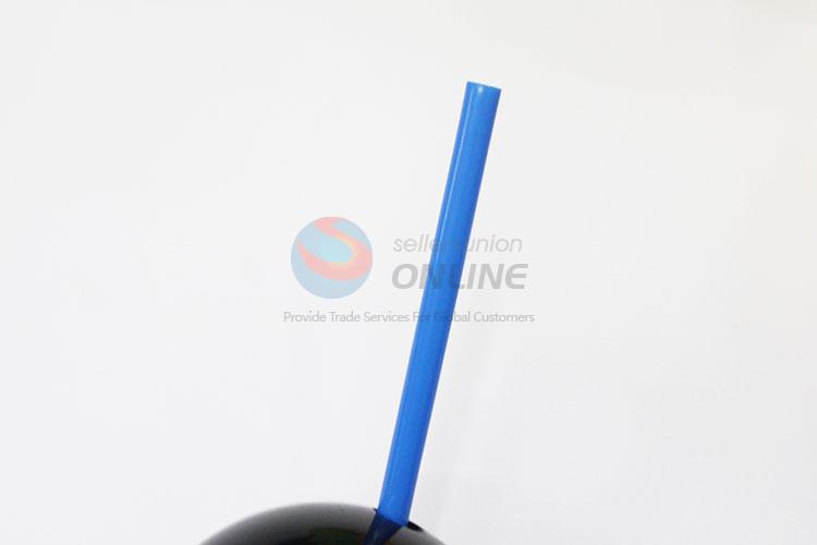 Fruit Pattern Plastic Water Cup  with Straw