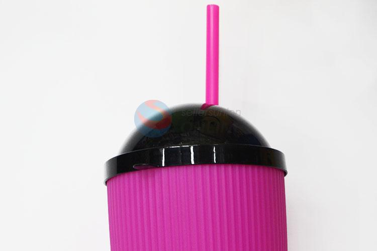 Fashion Plastic Water Cup with Straw