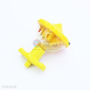 Fashion style yellow music flash spinning top