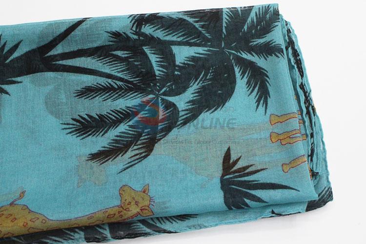 Beach Long Coconut Tree Print Voile Scarves Shawl Wrap Scarf