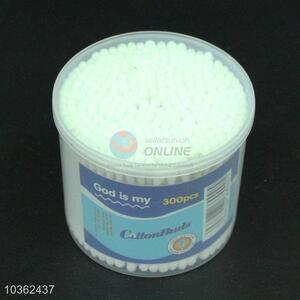 Cheap 300pcs round box plastic handle cotton swabs