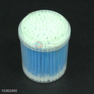 Popular style cheap 150pcs round box plastic handle cotton swabs