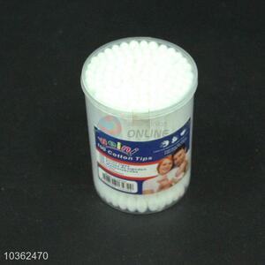 Cheap high sales 100pcs round box plastic handle cotton swabs
