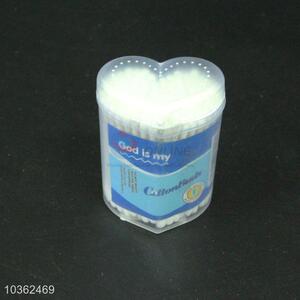 Cheap best heart shape box 100pcs plastic handle cotton swabs