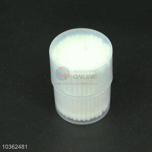 Simple cheap 120pcs round box plastic handle cotton swabs