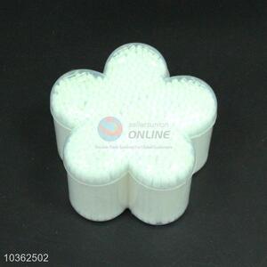 Cute best flower shape box 500pcs plastic handle cotton swabs