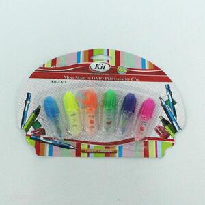 High Quality 6pc Fluorescent Pen Highlighter Marker Pens