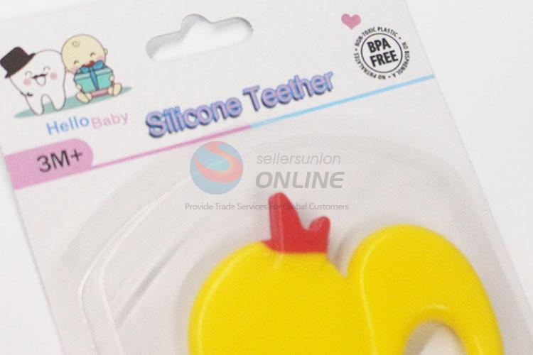 Baby teether newborn baby toy safety biting rubber color duck baby teethers cute bear baby Food grade silicone