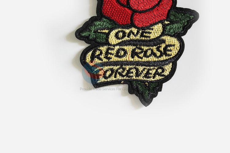 Cheap Price Rose Floral Embroidery Patches Cloth