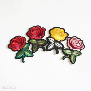 Made In China Wholesale Rose Floral Embroidery Patches Cloth