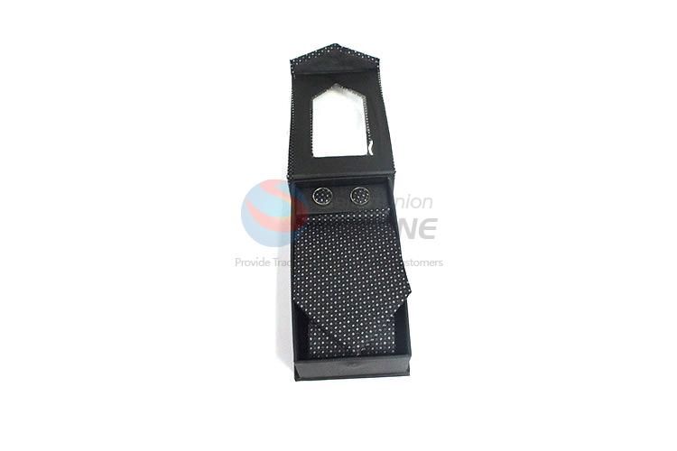 Top manufacturer low price printed necktie+cufflink