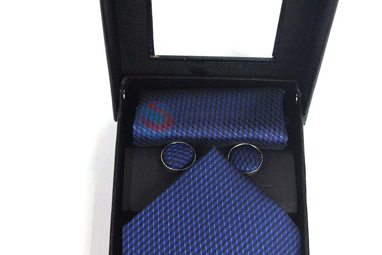 Cheap high quality printed necktie+cufflink